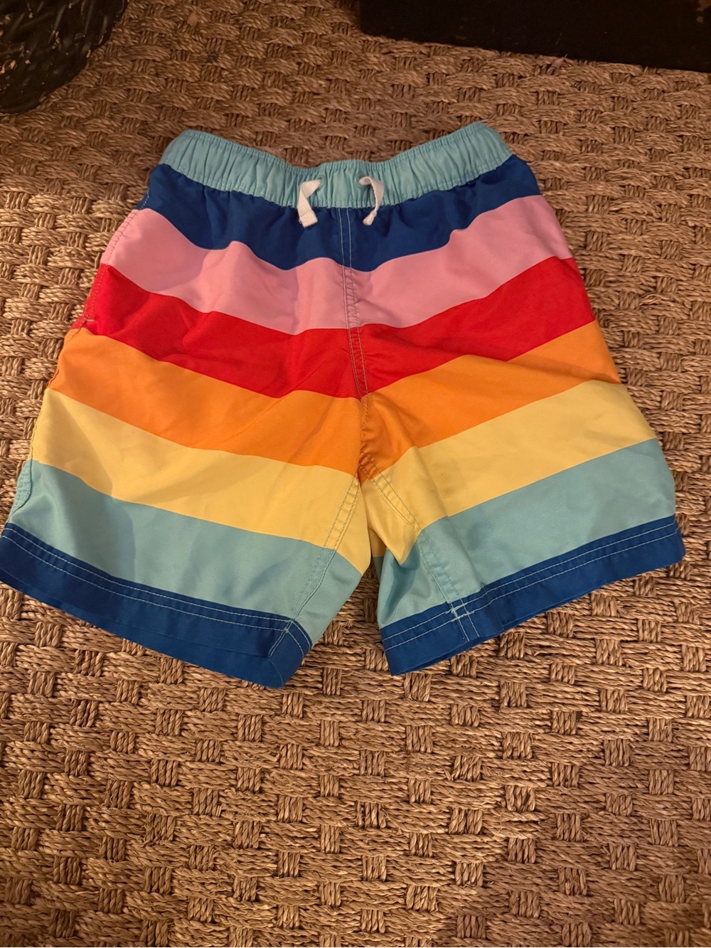 Kids Rainbow Stripe Swim Shorts - Multicolor